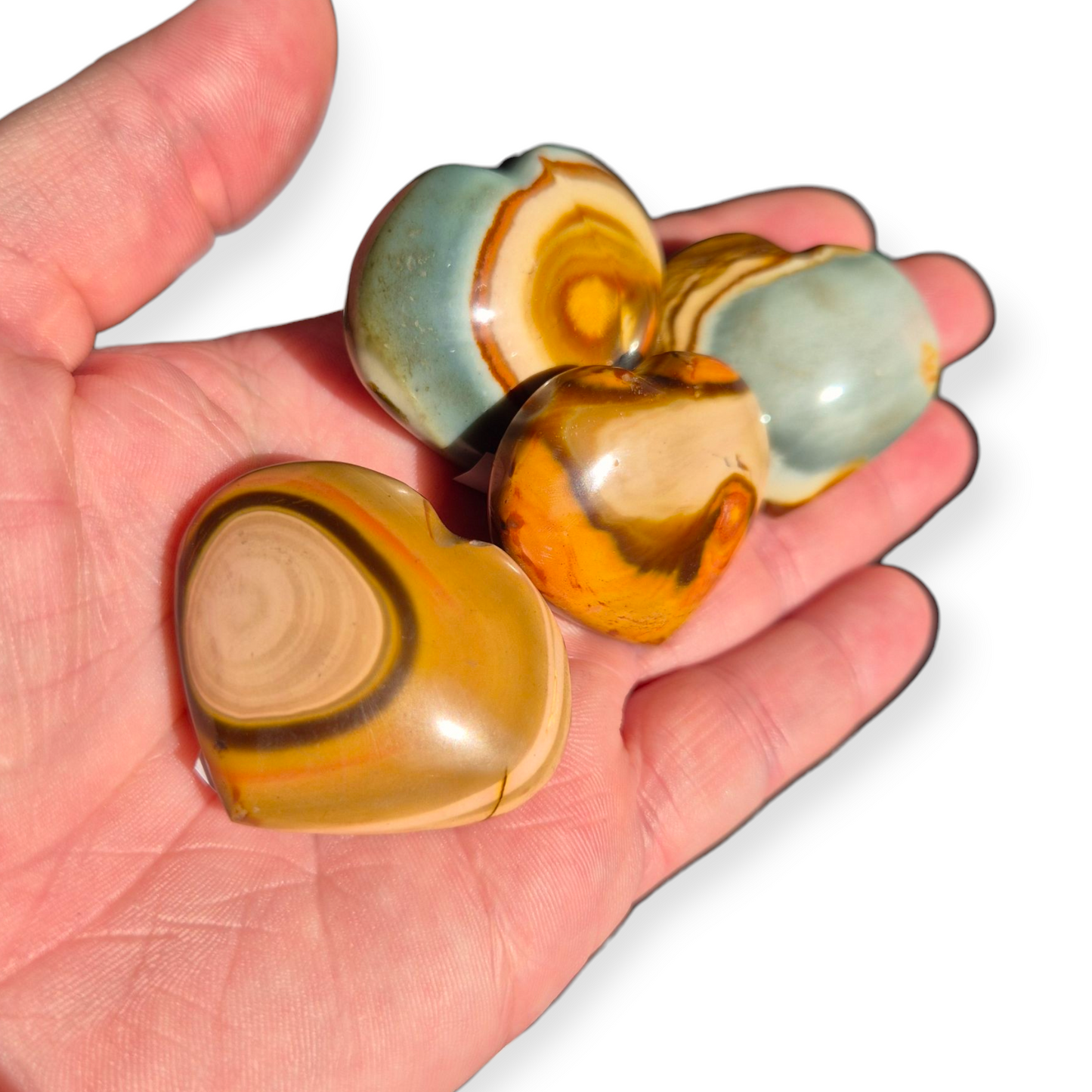 Crystals - Polychrome Jasper Heart Carvings