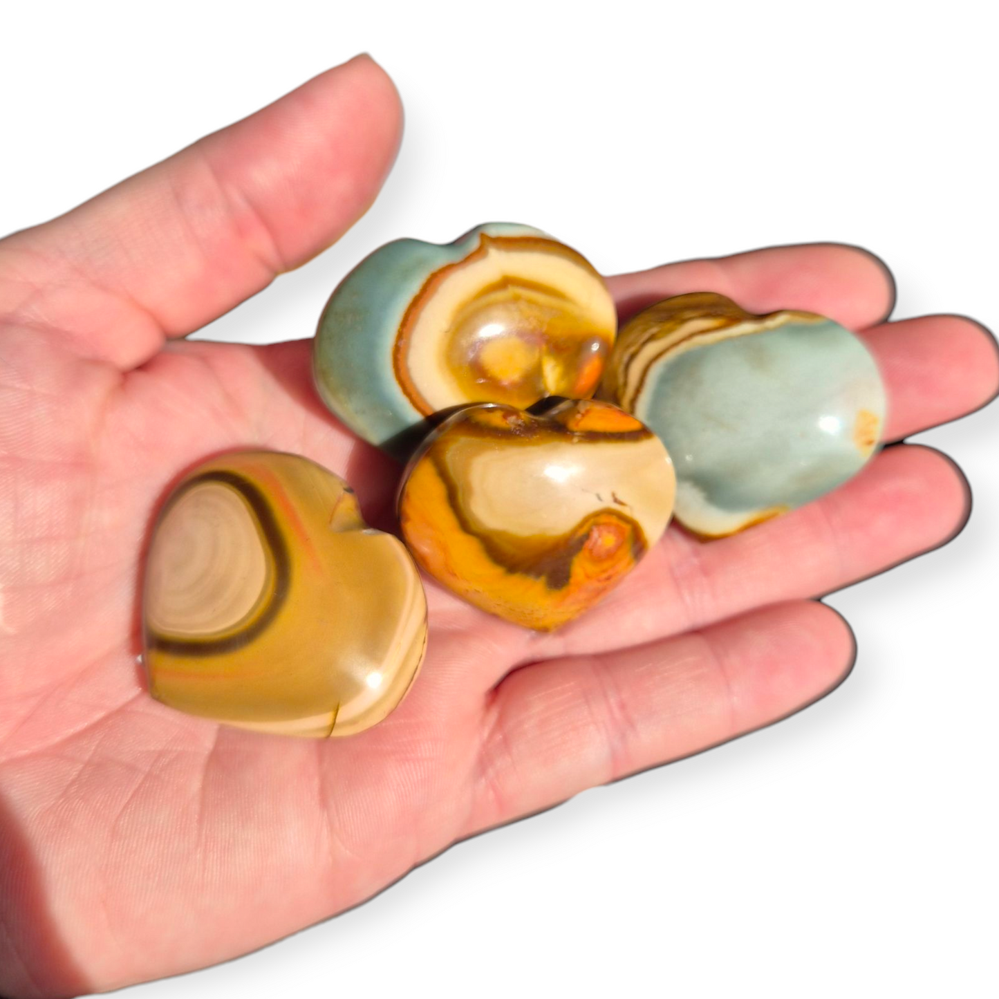 Crystals - Polychrome Jasper Heart Carvings