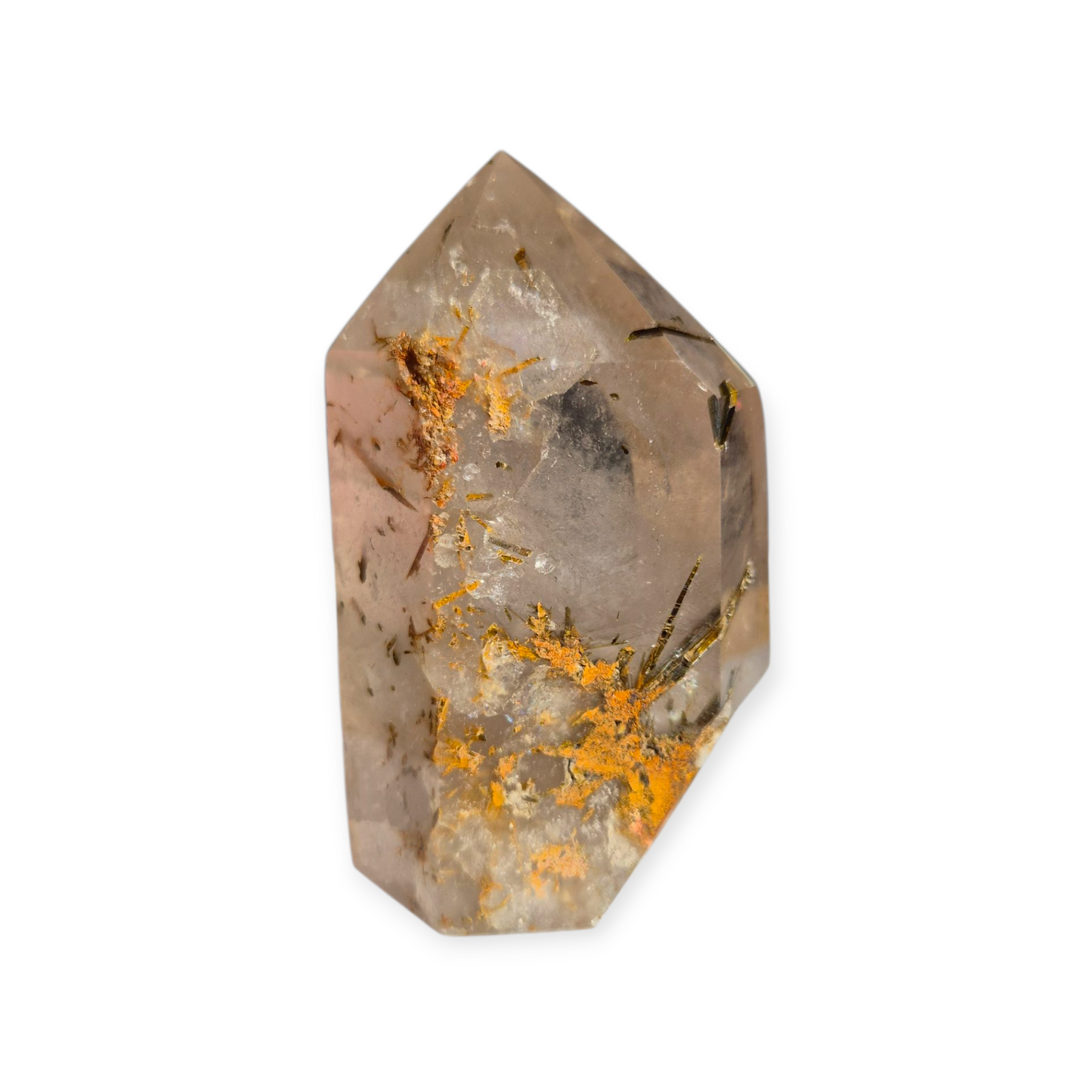 Crystals - Green Tourmaline in Smoky Quartz Generator/Tower