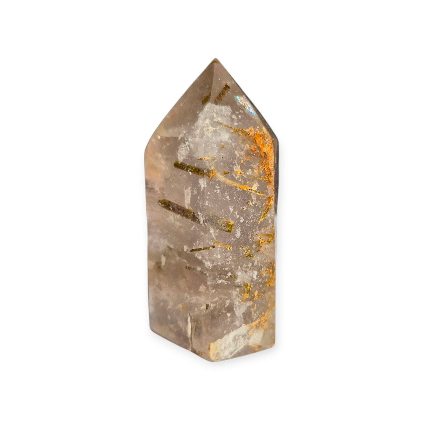 Crystals - Green Tourmaline in Smoky Quartz Generator/Tower
