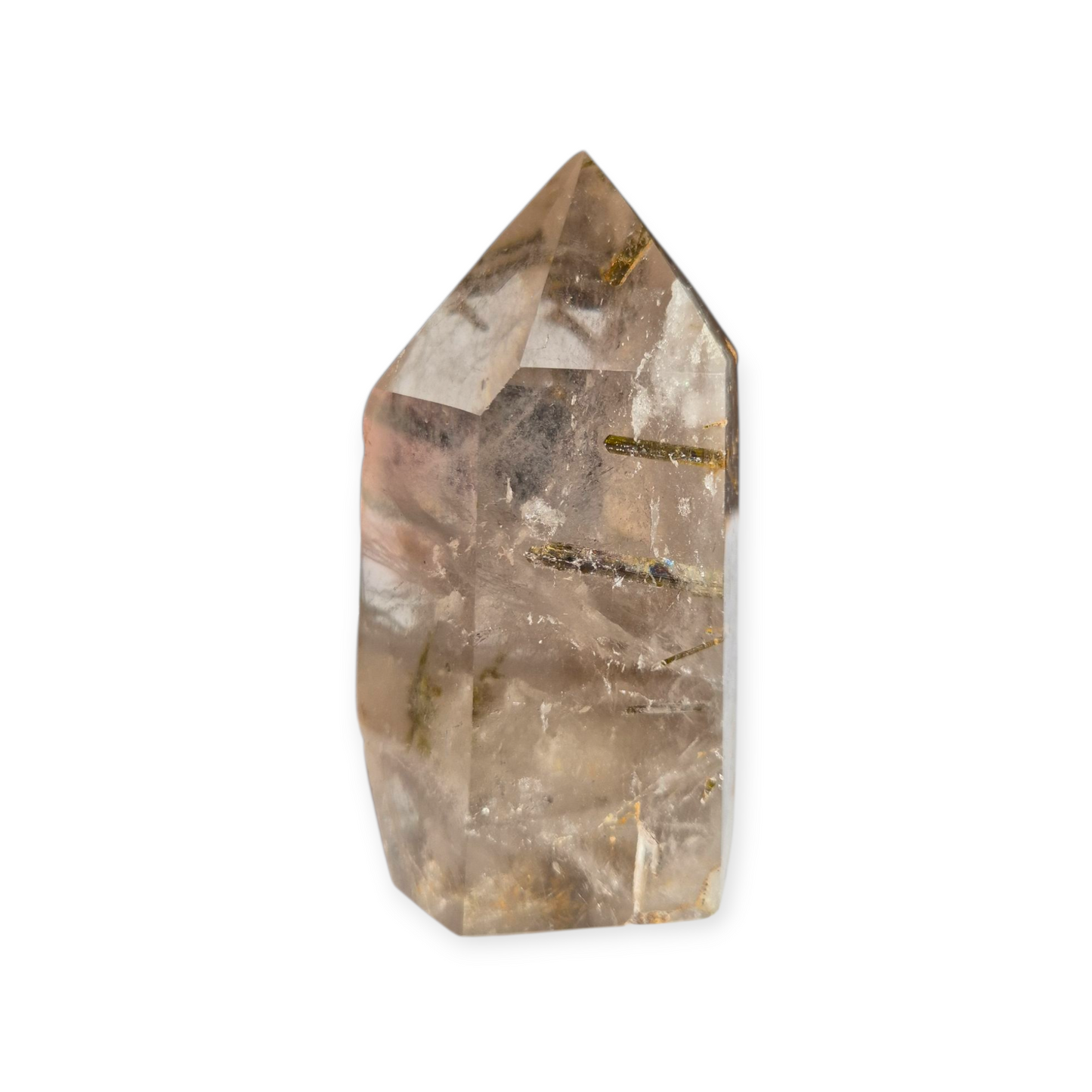 Crystals - Green Tourmaline in Smoky Quartz Generator/Tower