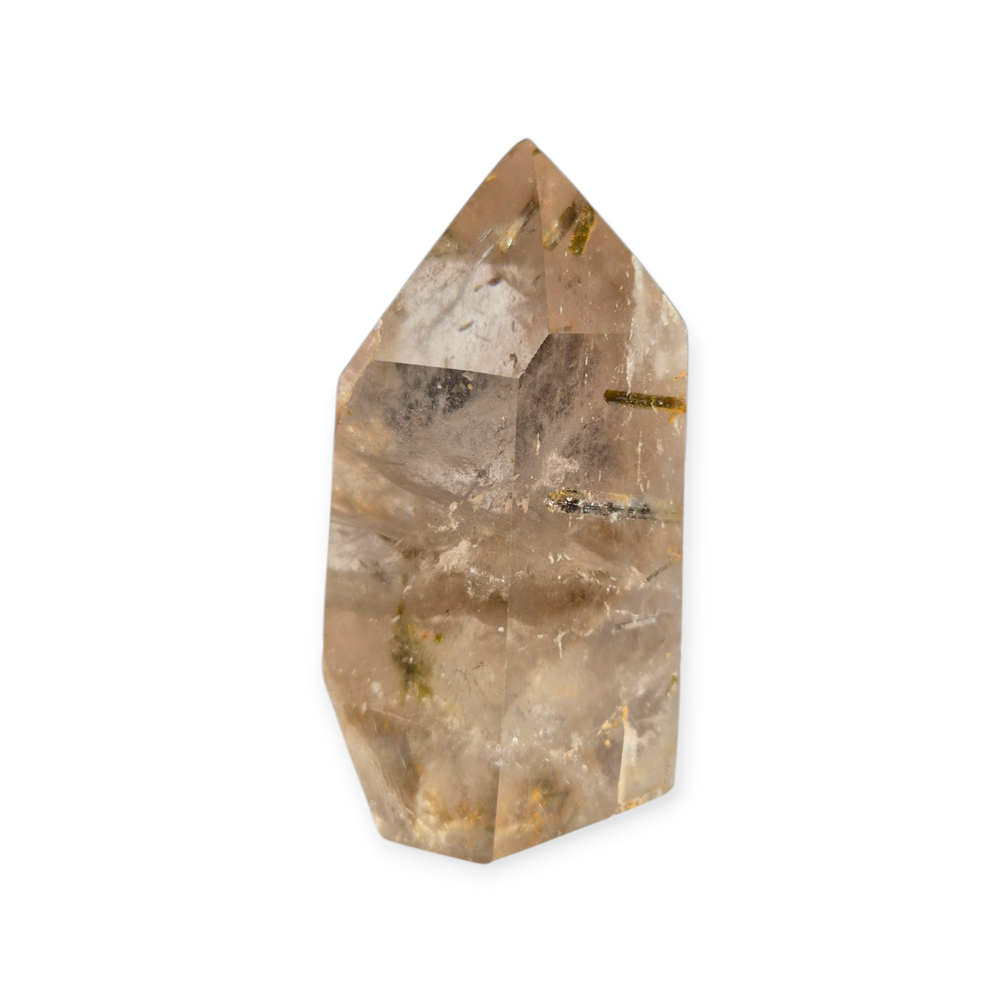 Crystals - Green Tourmaline in Smoky Quartz Generator/Tower