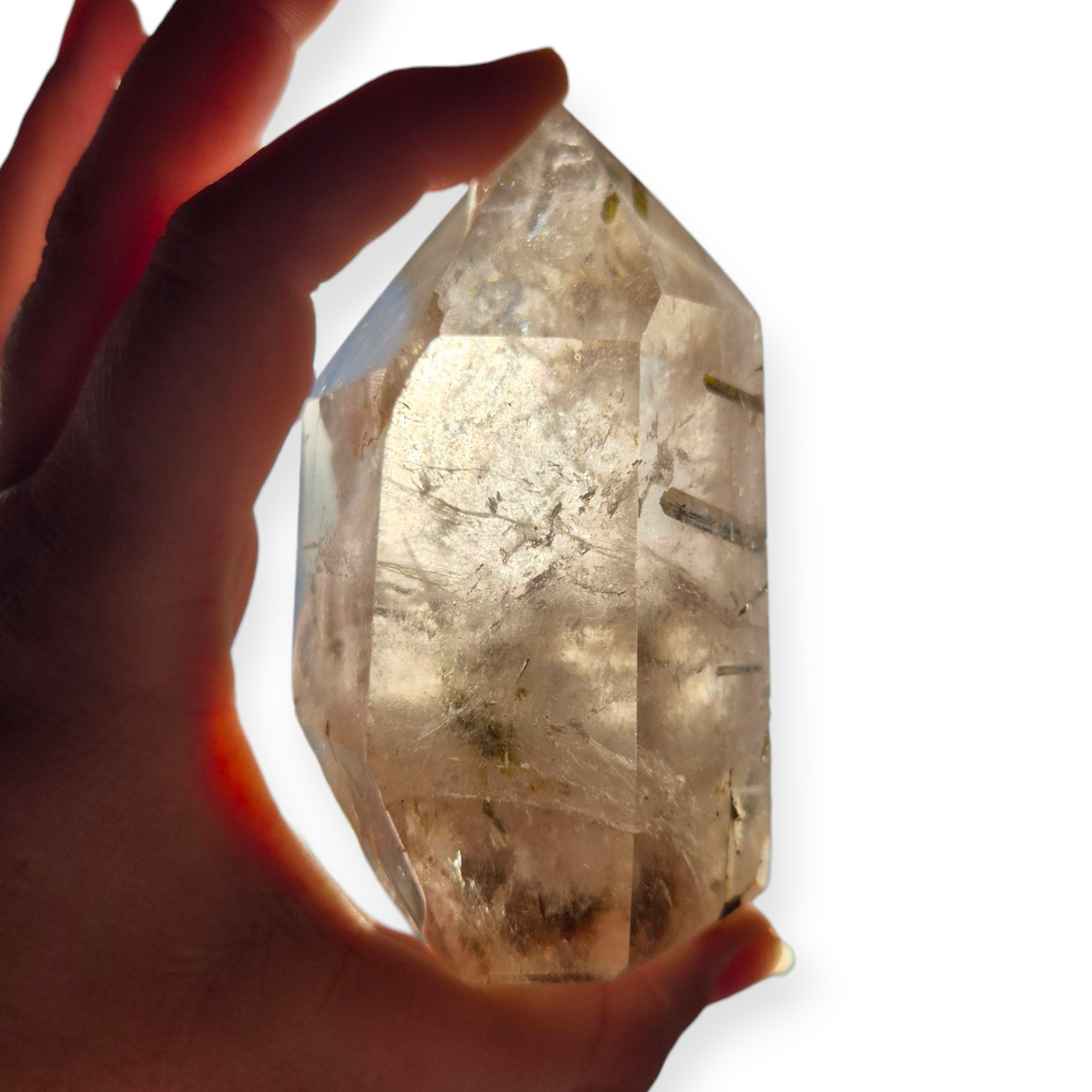 Crystals - Green Tourmaline in Smoky Quartz Generator/Tower