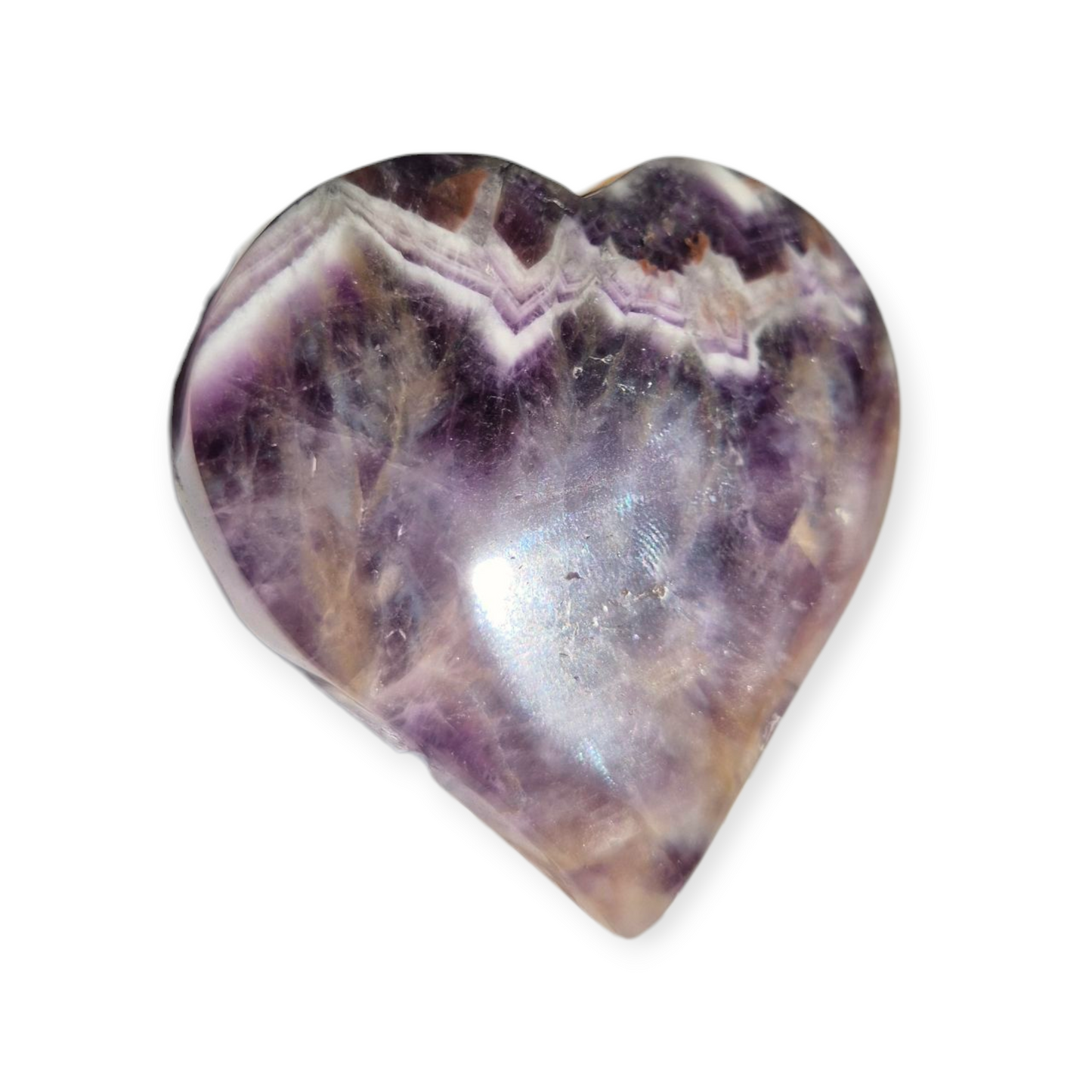 Crystals - Chevron Amethyst (Dream Amethyst) Heart (with Smoky Quartz Inclusions)