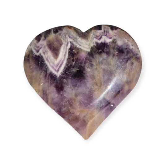 Crystals - Chevron Amethyst (Dream Amethyst) Heart (with Smoky Quartz Inclusions)