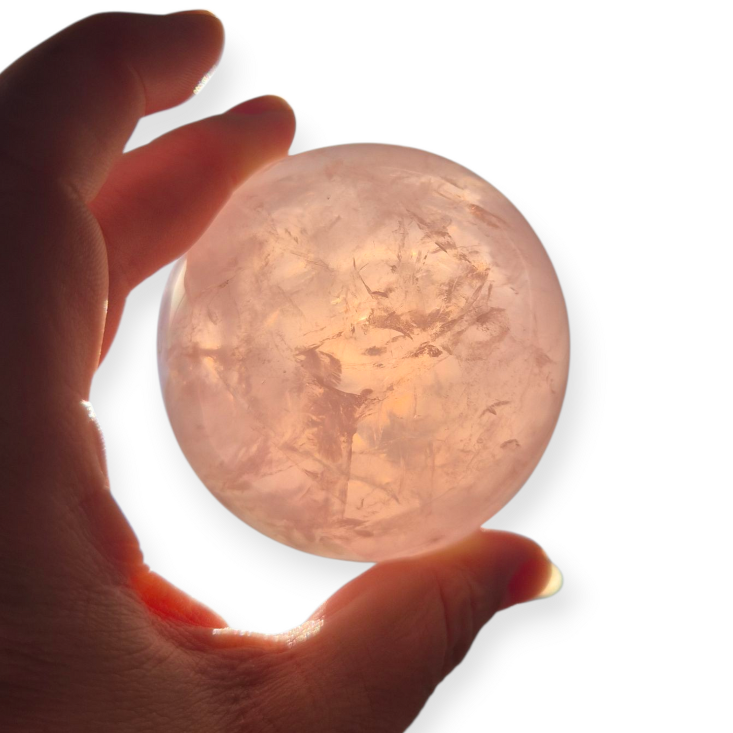 Crystals - Rose Quartz Sphere (with Star)