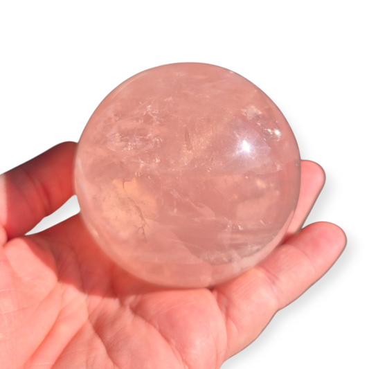 Crystals - Rose Quartz Sphere (with Star)
