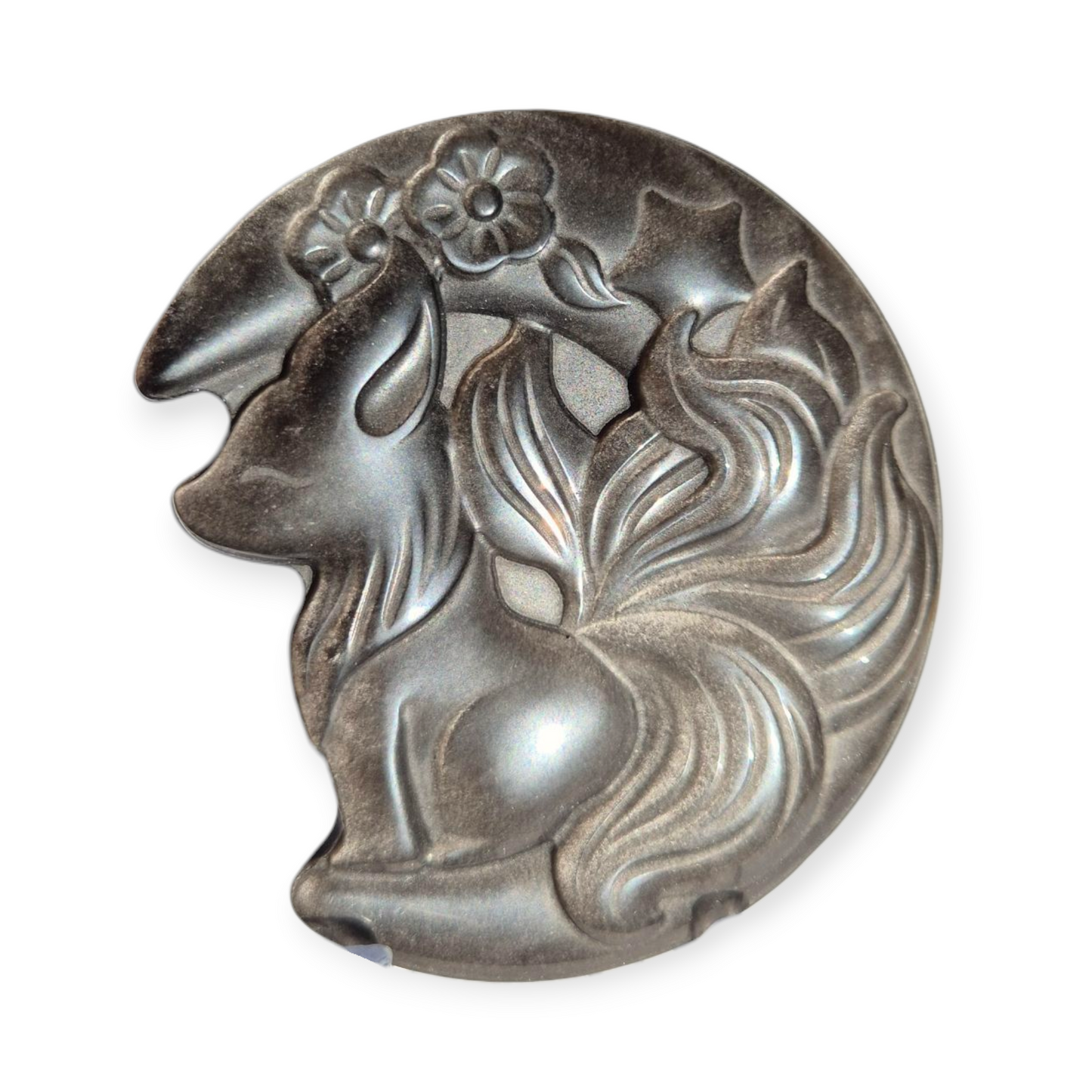 Crystals - Silver Sheen Obsidian Kitsune Carving