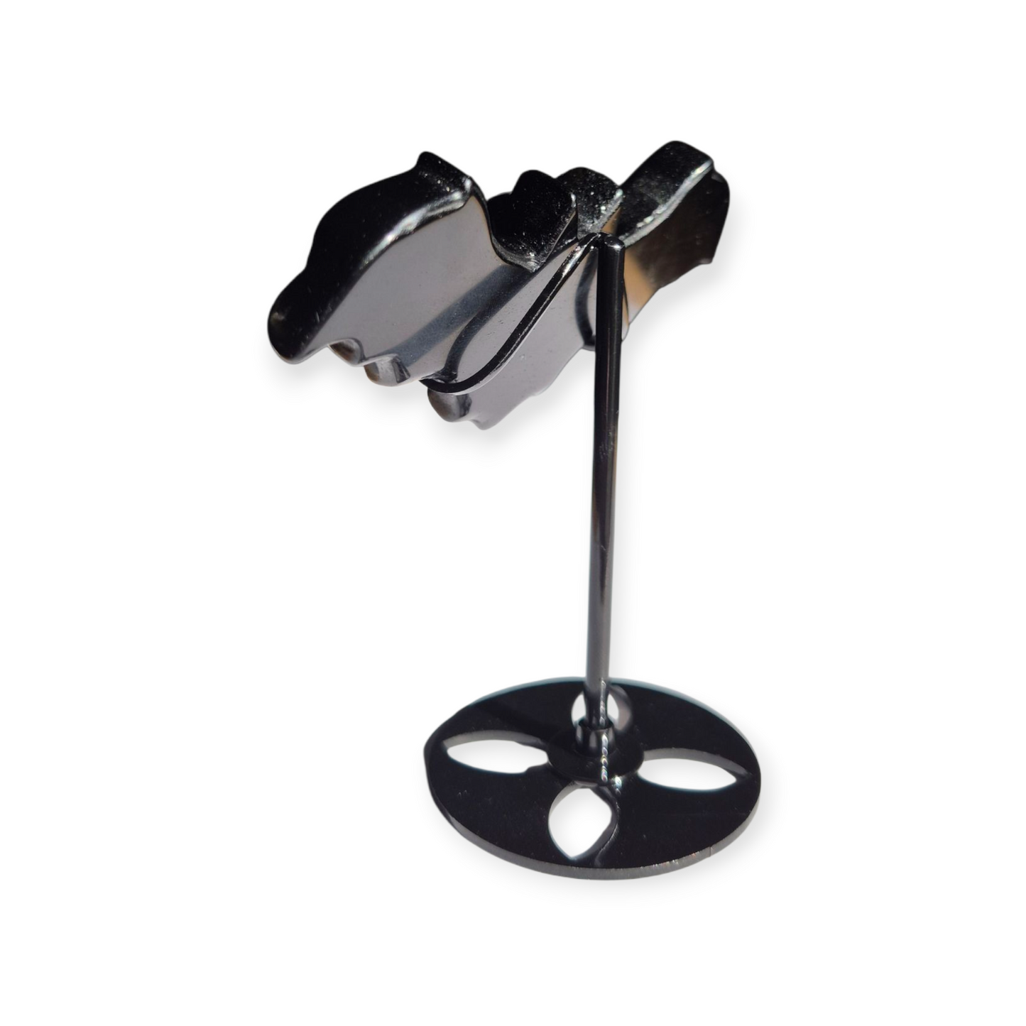Crystals - Black Obsidian Bat Carving with Stand