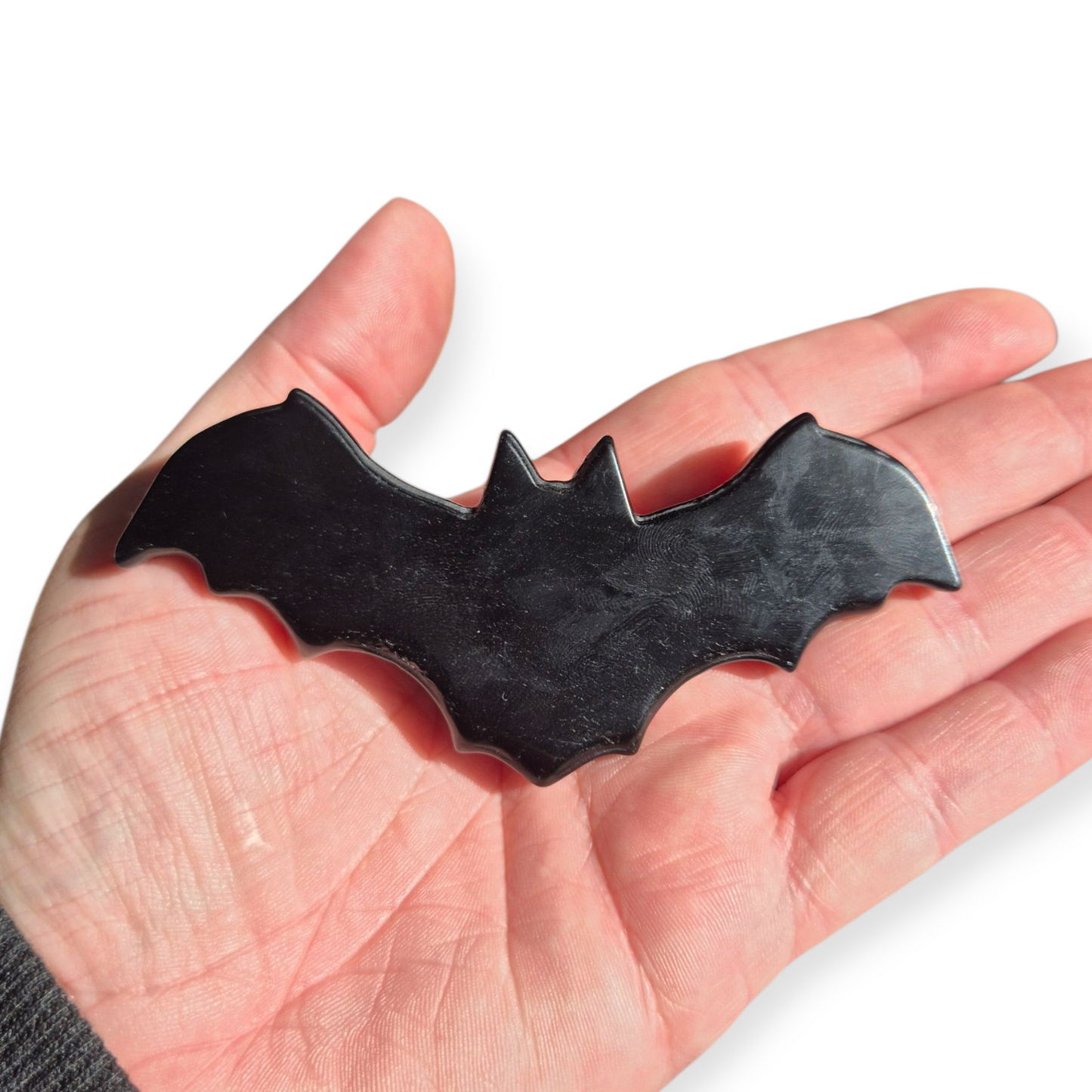 Crystals - Black Obsidian Bat Carving with Stand