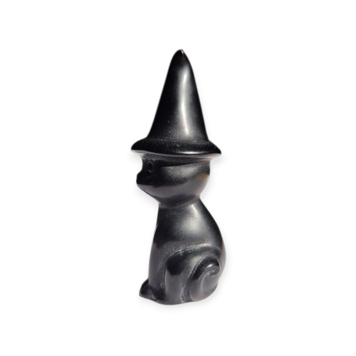Crystals - Black Obsidian Witch Cat Carvings