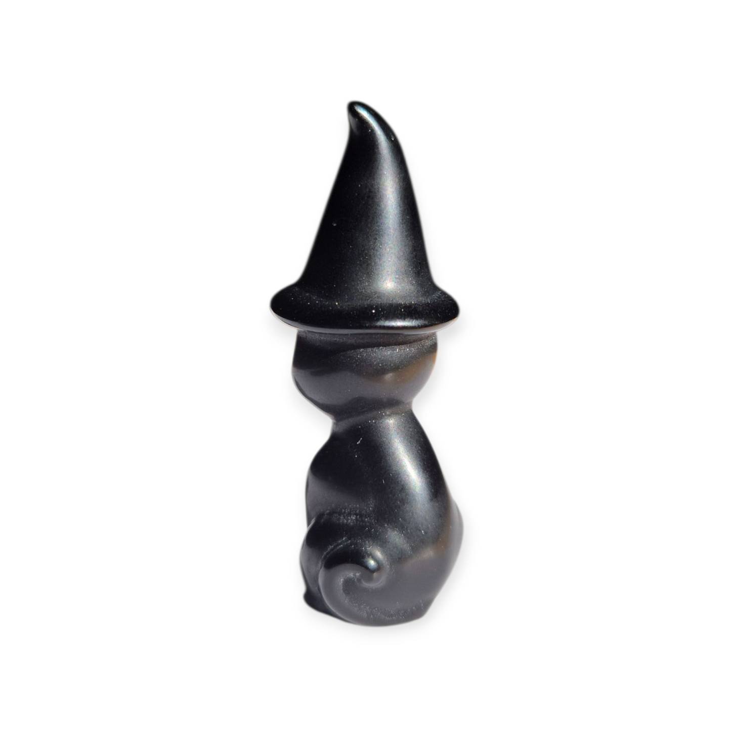 Crystals - Black Obsidian Witch Cat Carvings