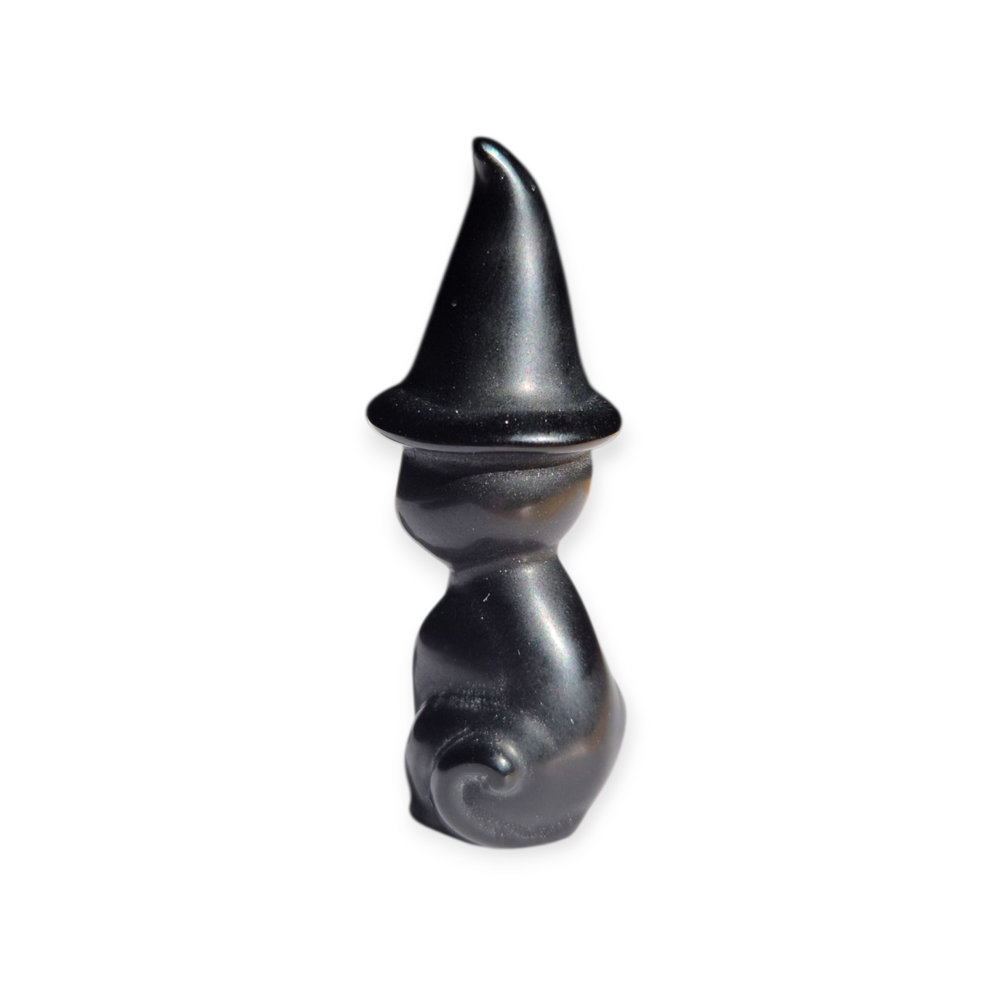 Crystals - Black Obsidian Witch Cat Carvings