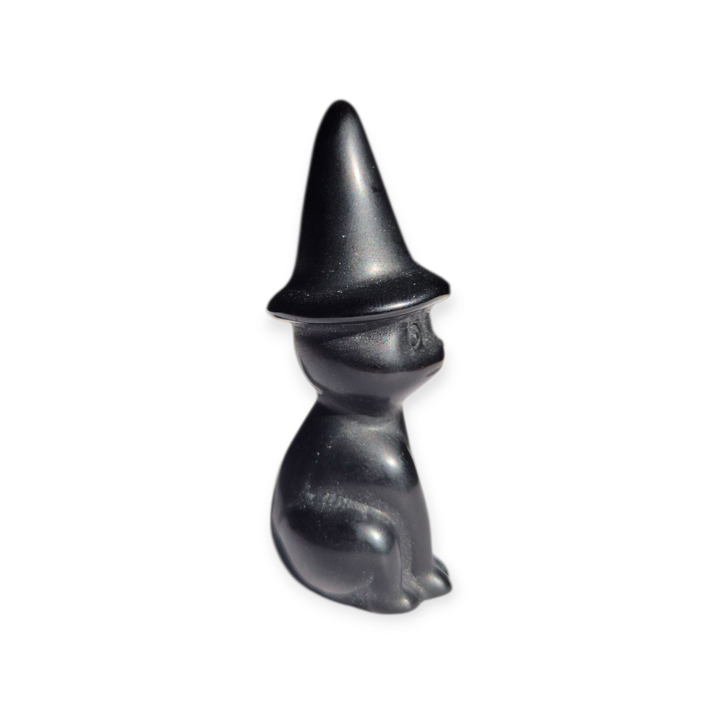 Crystals - Black Obsidian Witch Cat Carvings
