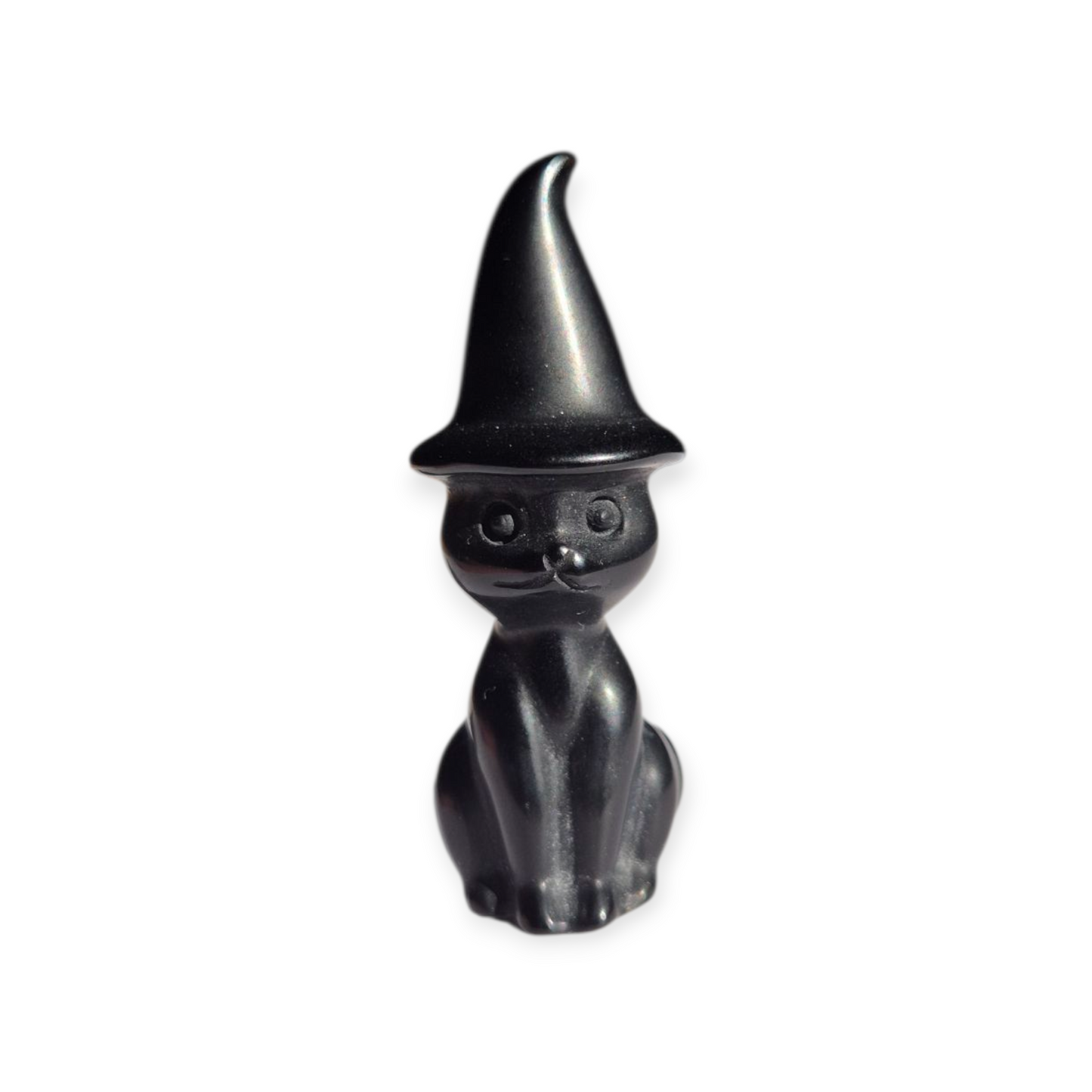 Crystals - Black Obsidian Witch Cat Carvings