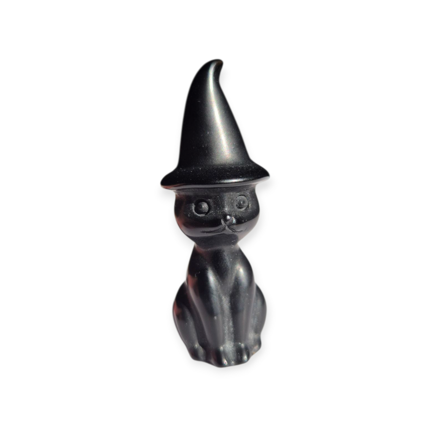 Crystals - Black Obsidian Witch Cat Carvings