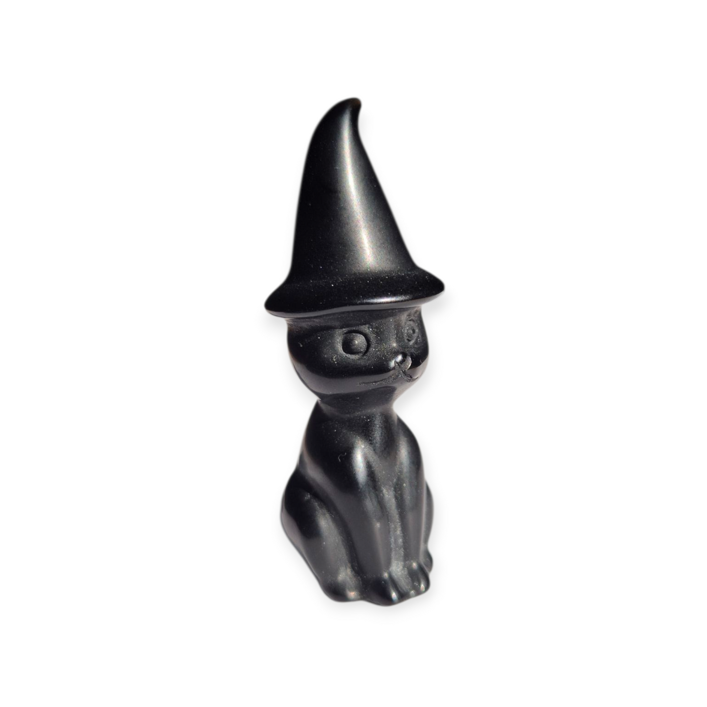 Crystals - Black Obsidian Witch Cat Carvings