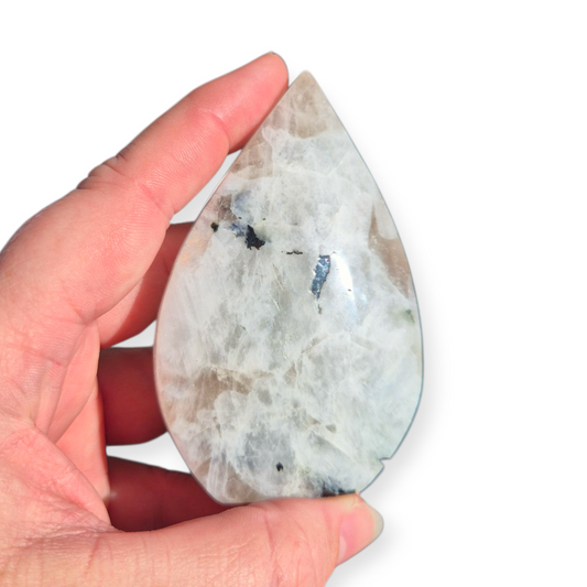 Crystals - Rainbow Moonstone (with Smoky Quartz inclusions) Freeform