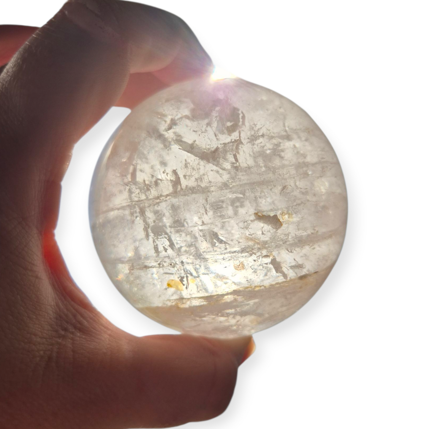 Crystals - Clear Quartz Sphere (with Small Hematoid Quartz Inclusion)