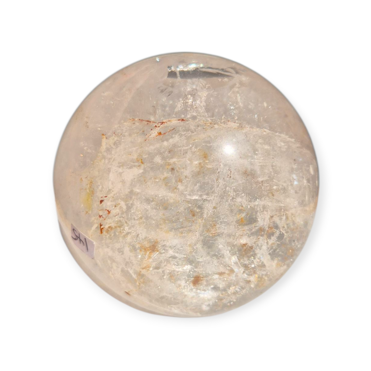 Crystals - Clear Quartz Sphere (with Small Hematoid Quartz Inclusion)