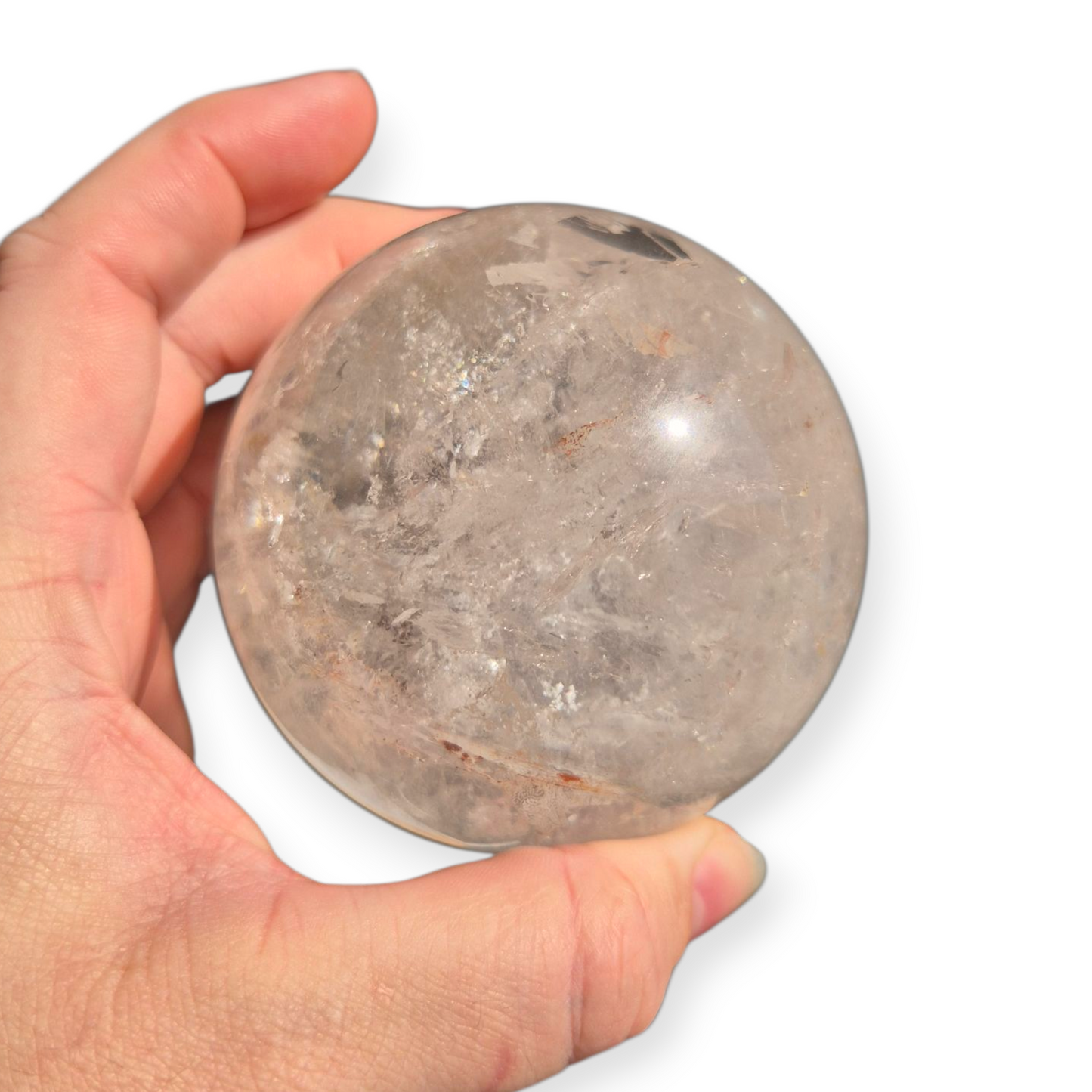 Crystals - Clear Quartz Sphere (with Small Hematoid Quartz Inclusion)