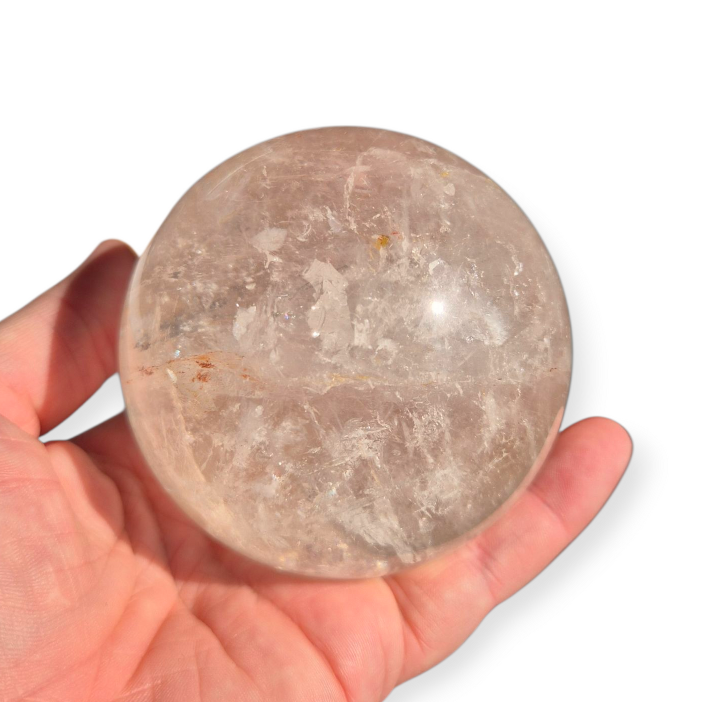 Crystals - Clear Quartz Sphere (with Small Hematoid Quartz Inclusion)