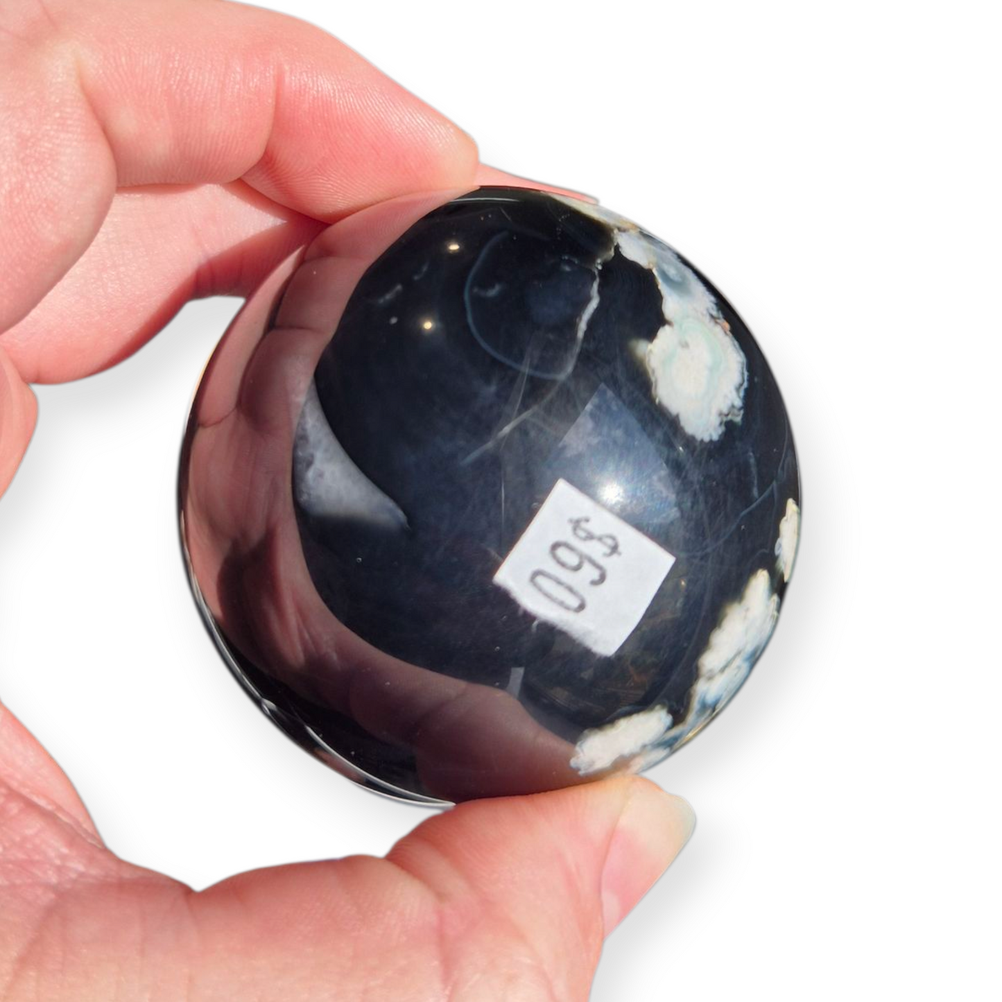 Crystals - Black Cherry Blossom Agate Sphere