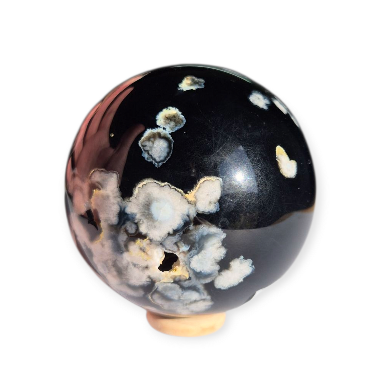 Crystals - Black Cherry Blossom Agate Sphere