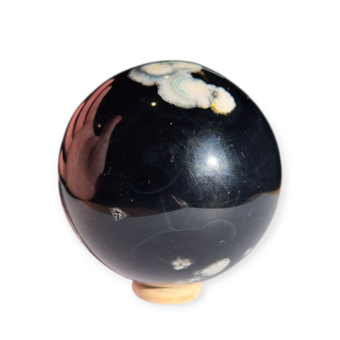 Crystals - Black Cherry Blossom Agate Sphere