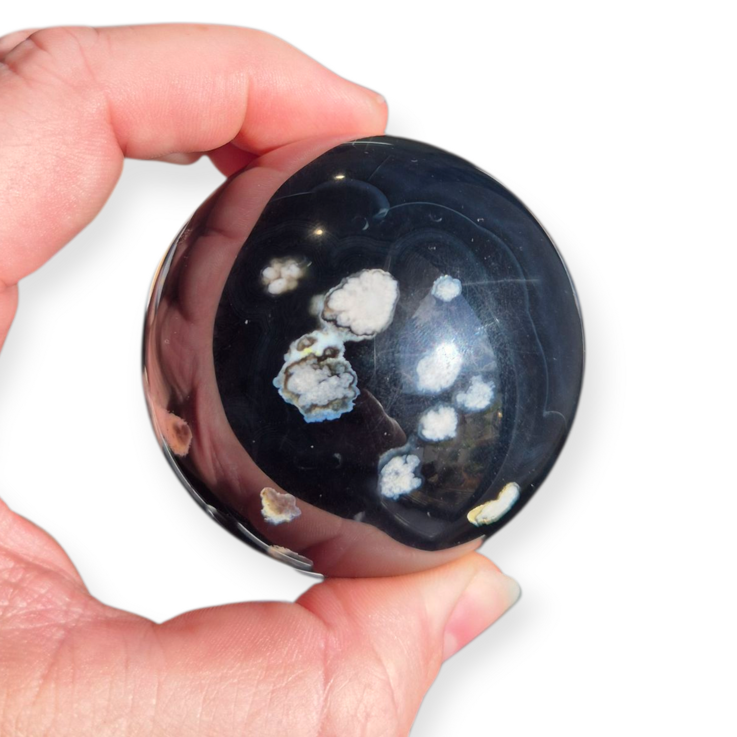 Crystals - Black Cherry Blossom Agate Sphere