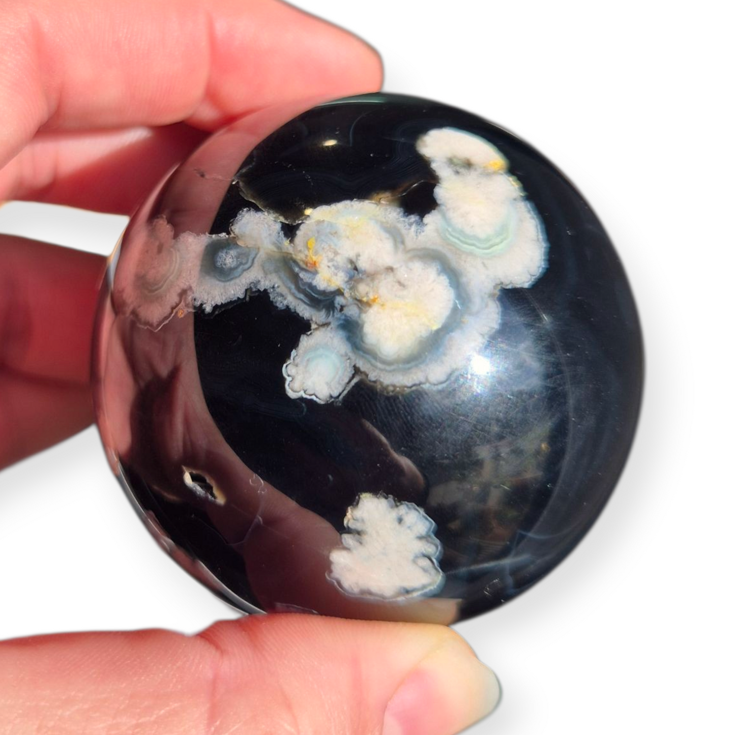 Crystals - Black Cherry Blossom Agate Sphere