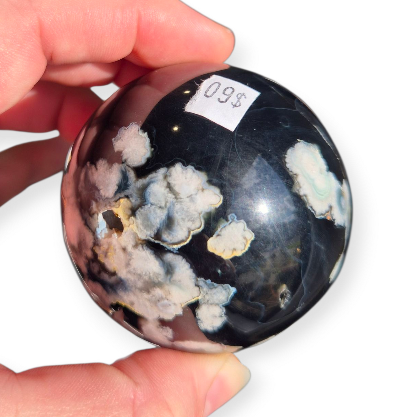 Crystals - Black Cherry Blossom Agate Sphere