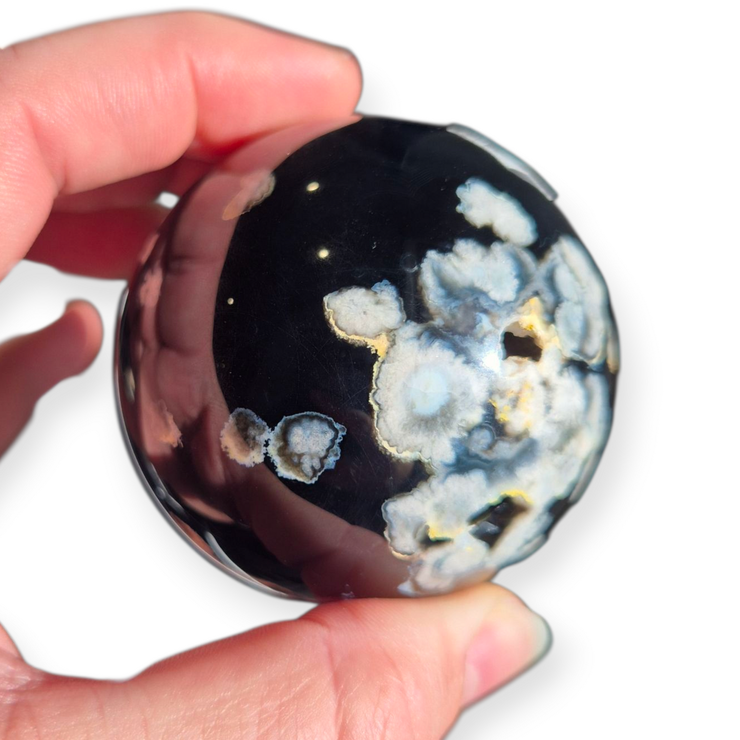 Crystals - Black Cherry Blossom Agate Sphere