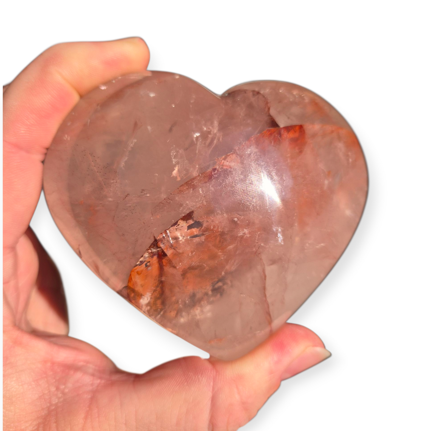 Crystals - Fire Quartz (Hematoid Quartz) Polished Heart