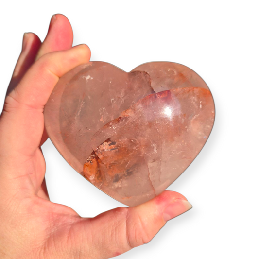 Crystals - Fire Quartz (Hematoid Quartz) Polished Heart