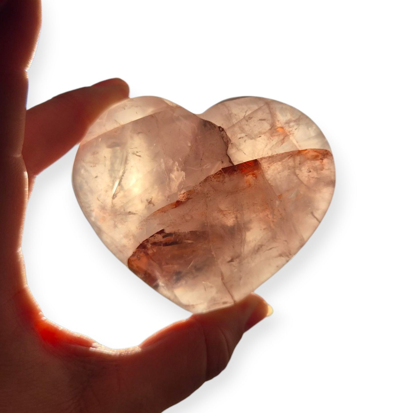 Crystals - Fire Quartz (Hematoid Quartz) Polished Heart