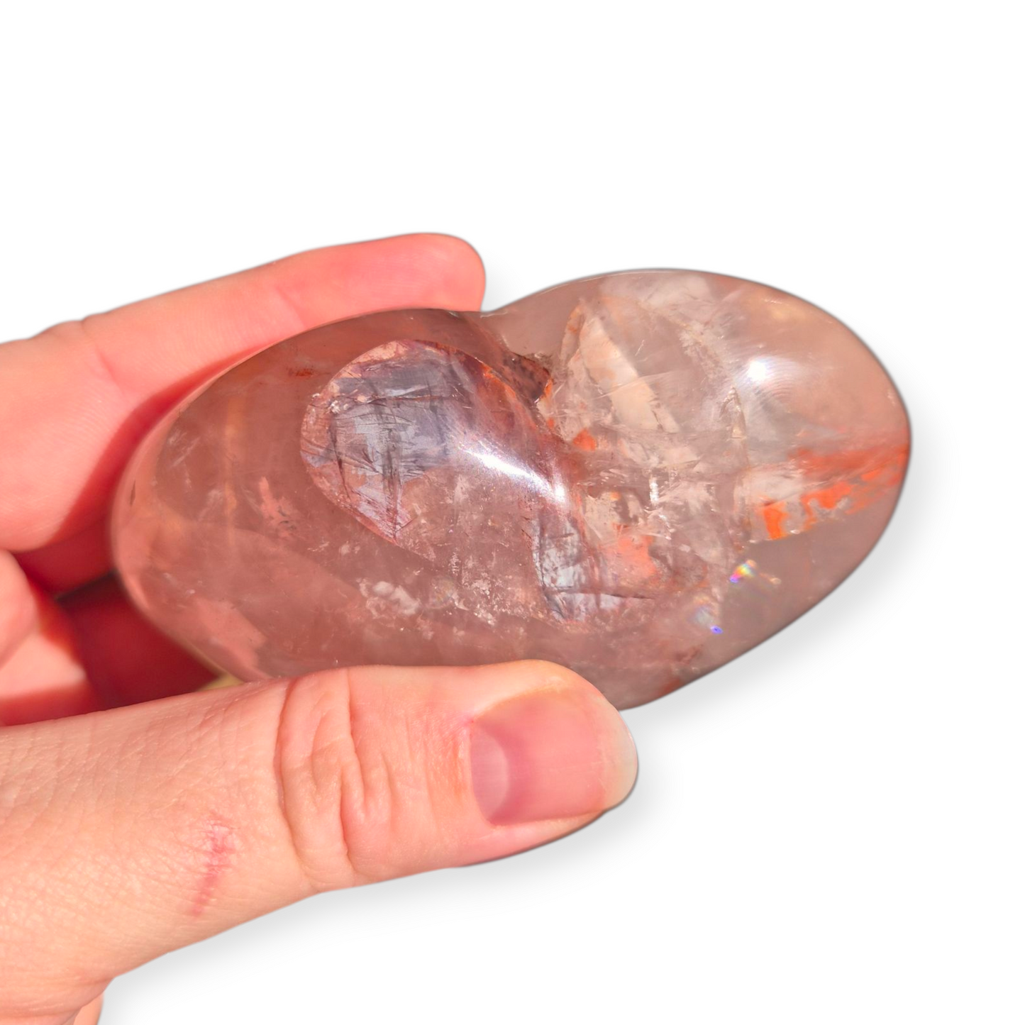Crystals - Fire Quartz (Hematoid Quartz) Polished Heart