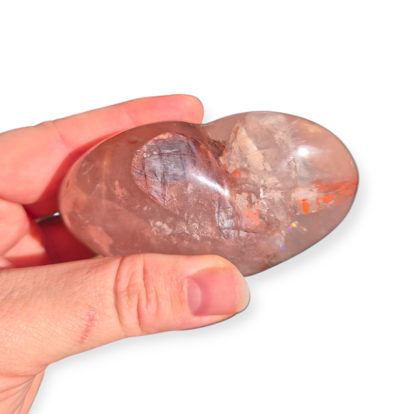 Crystals - Fire Quartz (Hematoid Quartz) Polished Heart