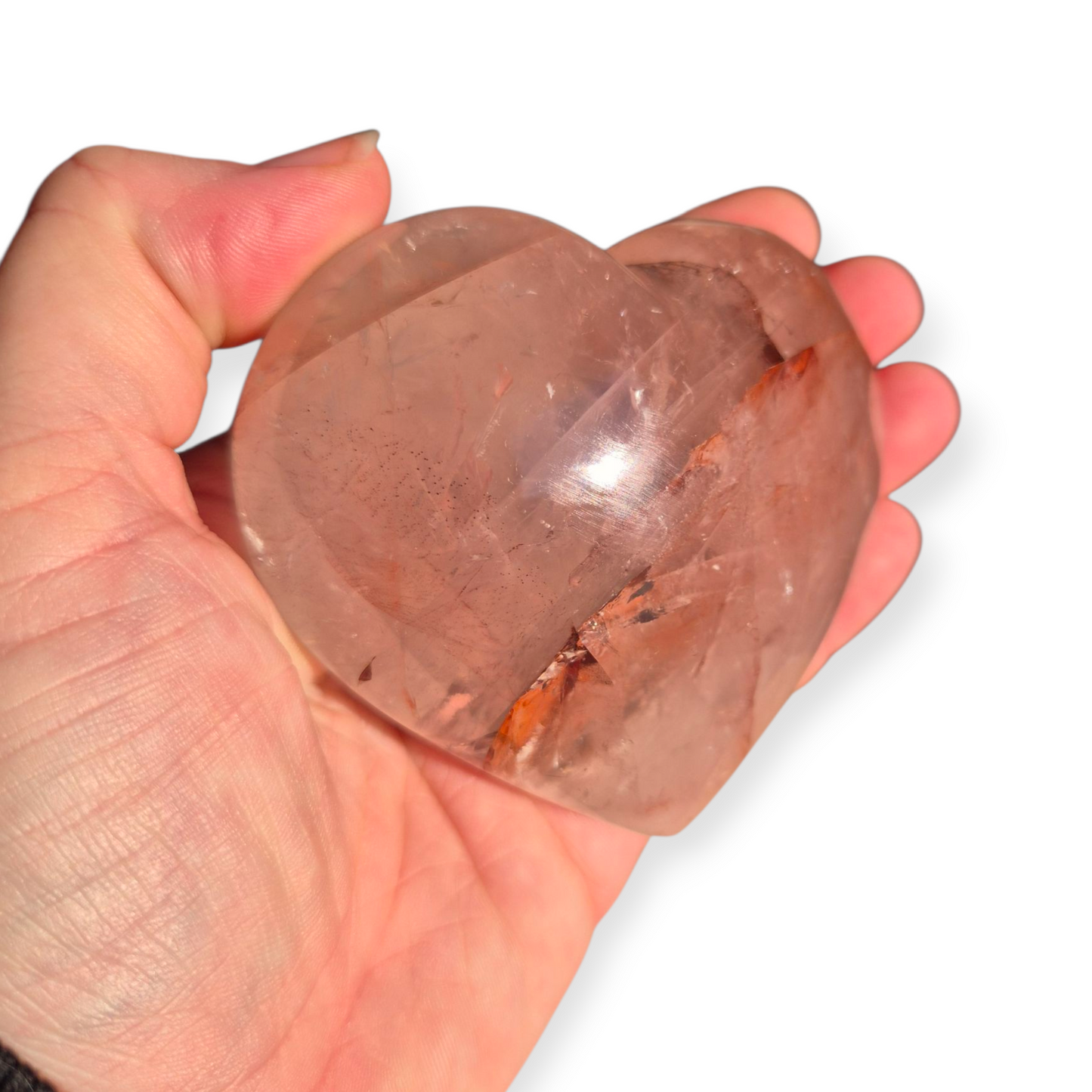 Crystals - Fire Quartz (Hematoid Quartz) Polished Heart