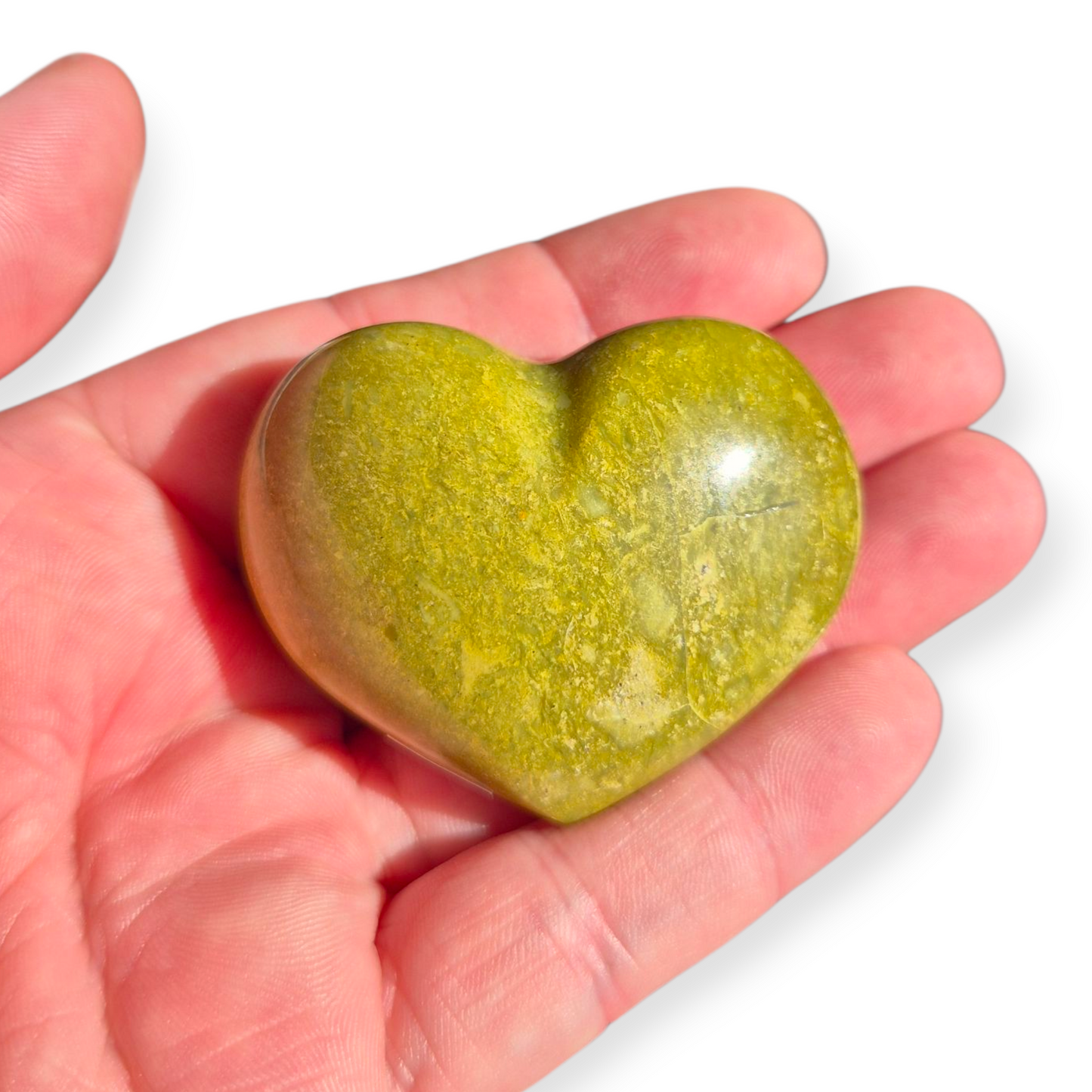 Crystals - Green Opal Polished Hearts