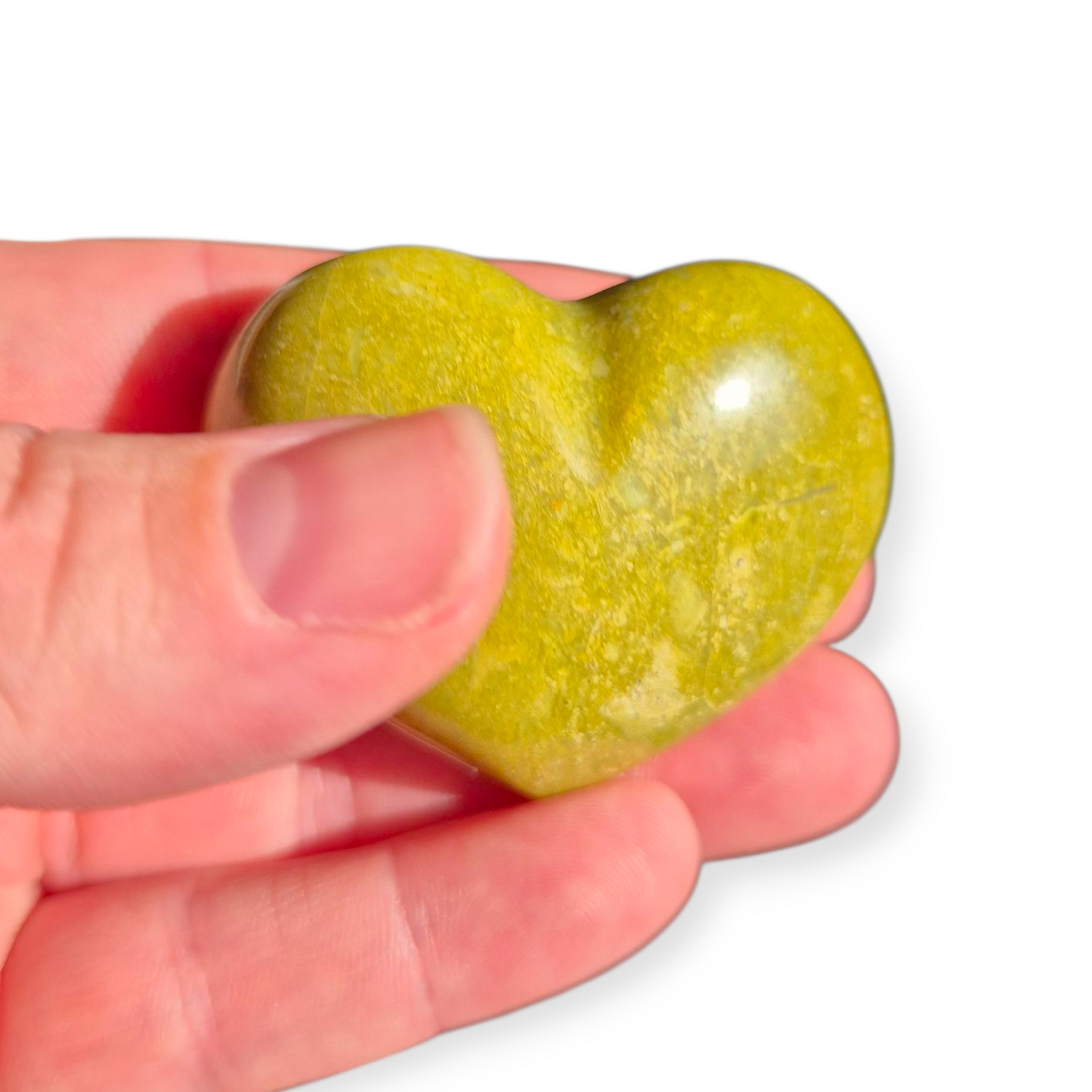 Crystals - Green Opal Polished Hearts