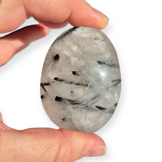Crystals - Tourmalinated Quartz Palmstone