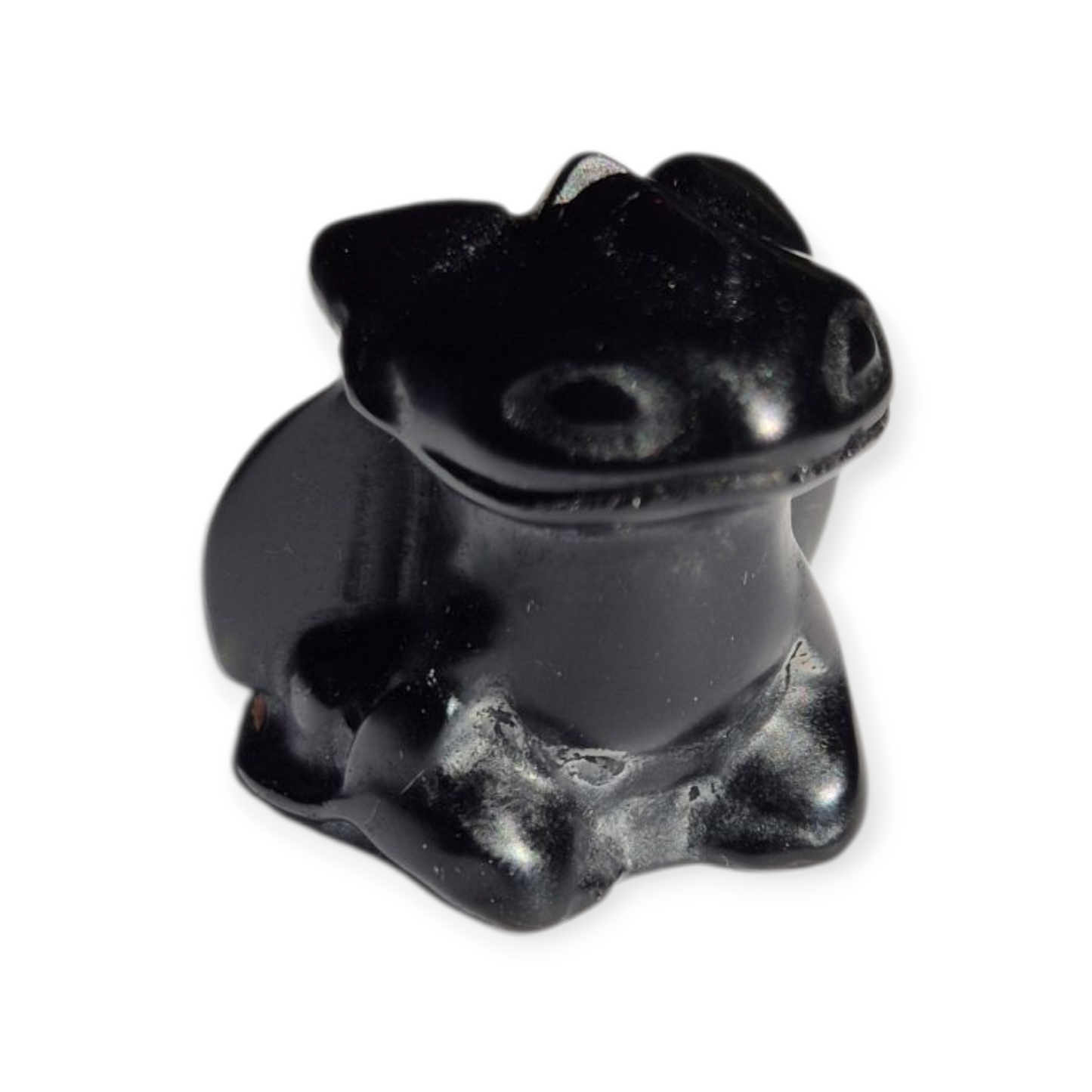Crystals - Black Obsidian Toothless Dragon Carving