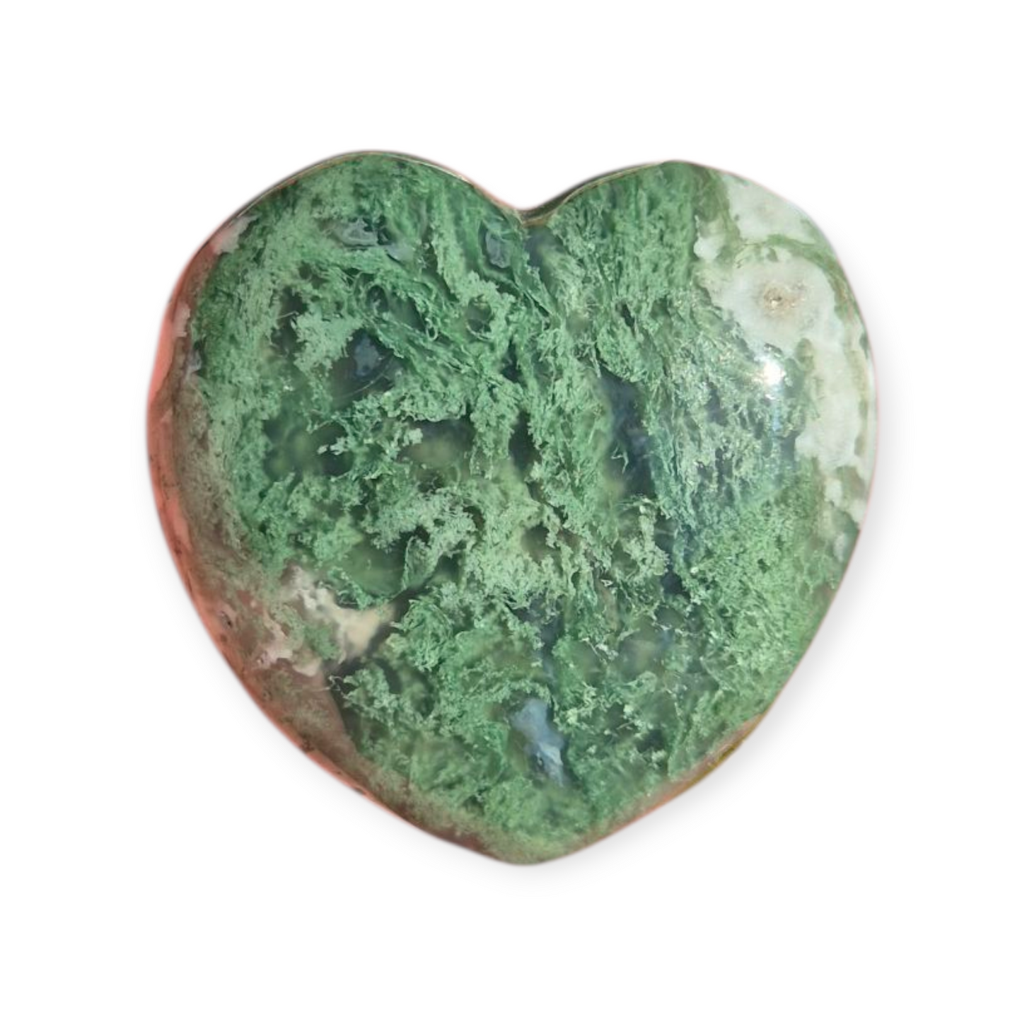 Crystals - Moss Agate Polished Heart