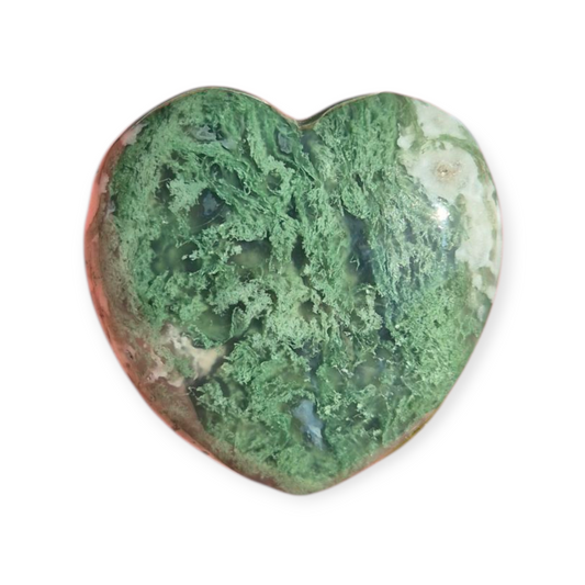 Crystals - Moss Agate Polished Heart