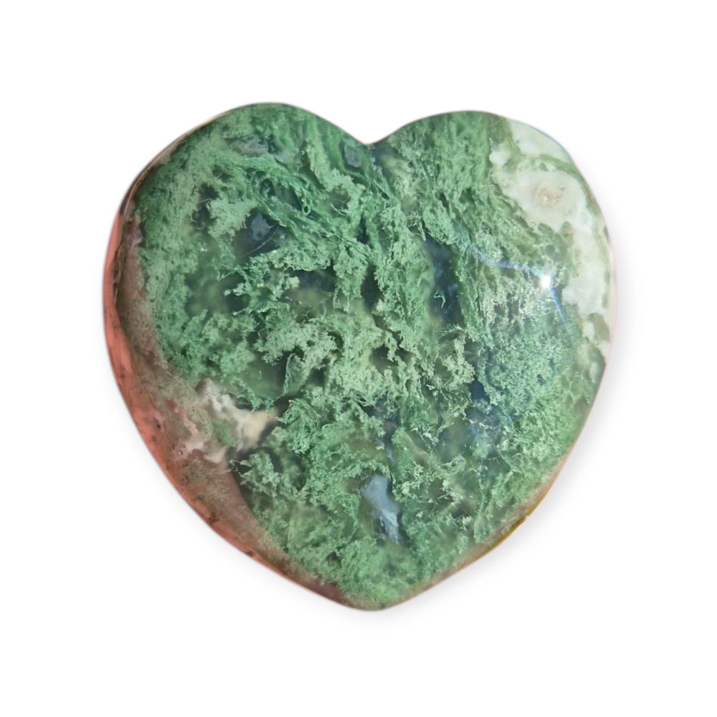Crystals - Moss Agate Polished Heart