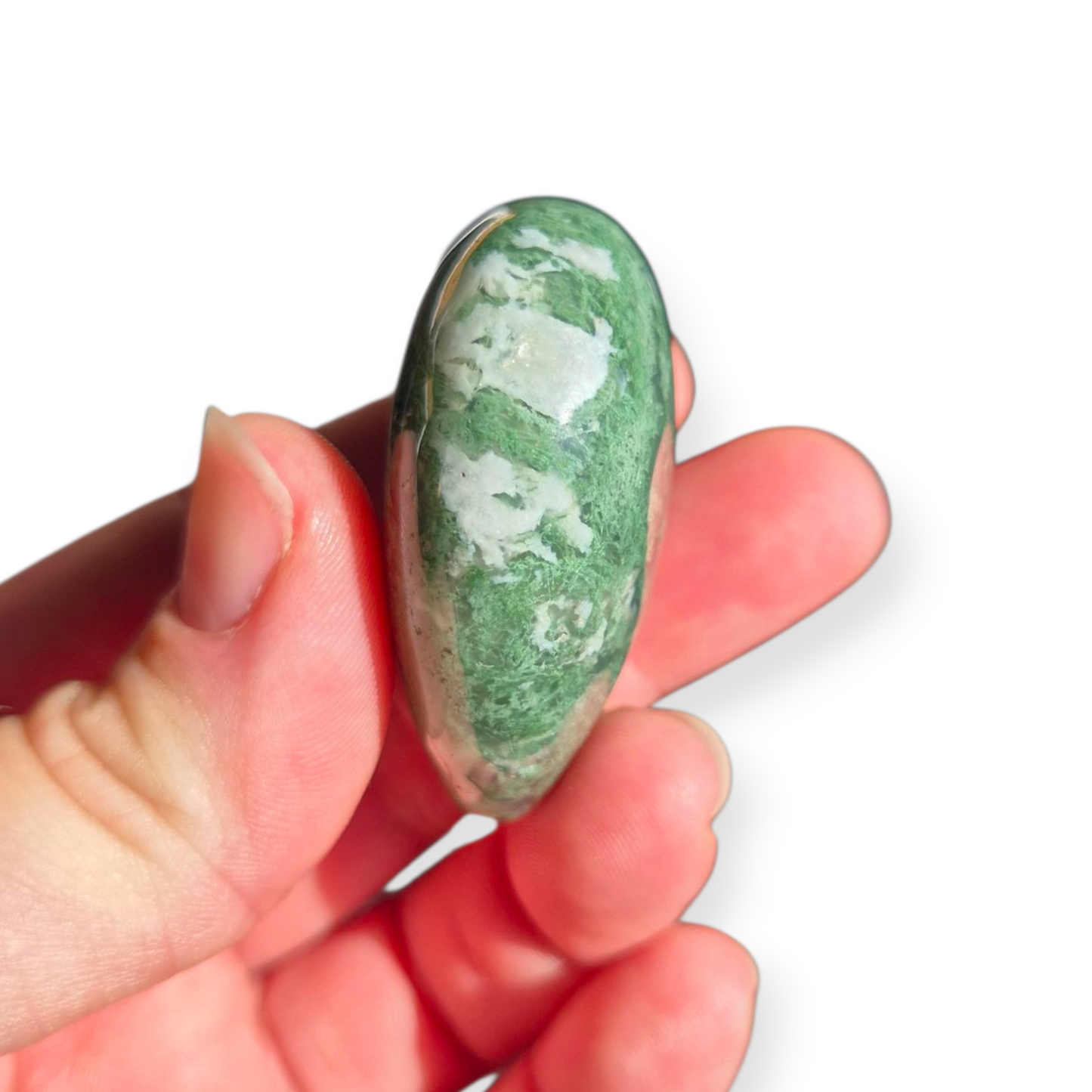 Crystals - Moss Agate Polished Heart