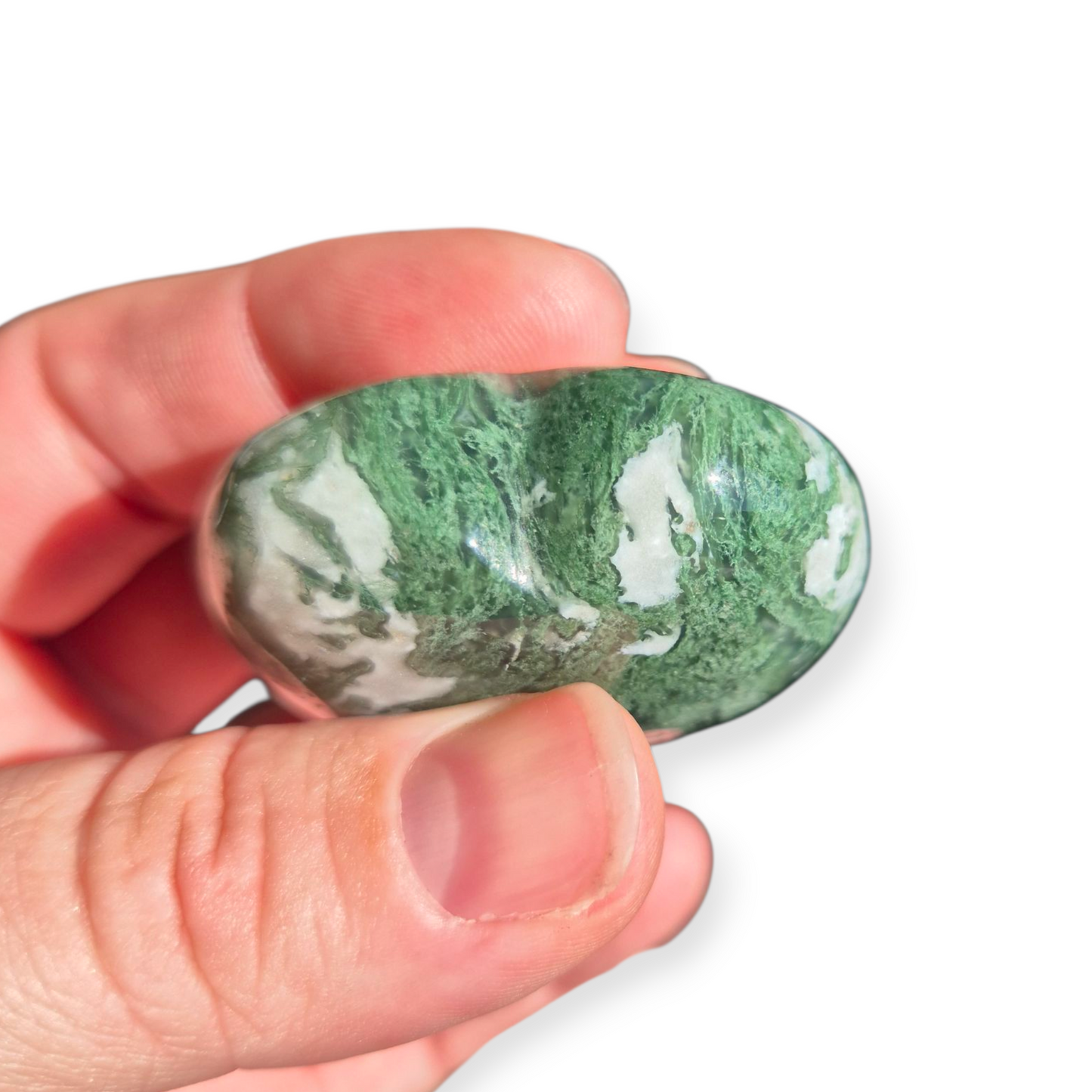 Crystals - Moss Agate Polished Heart