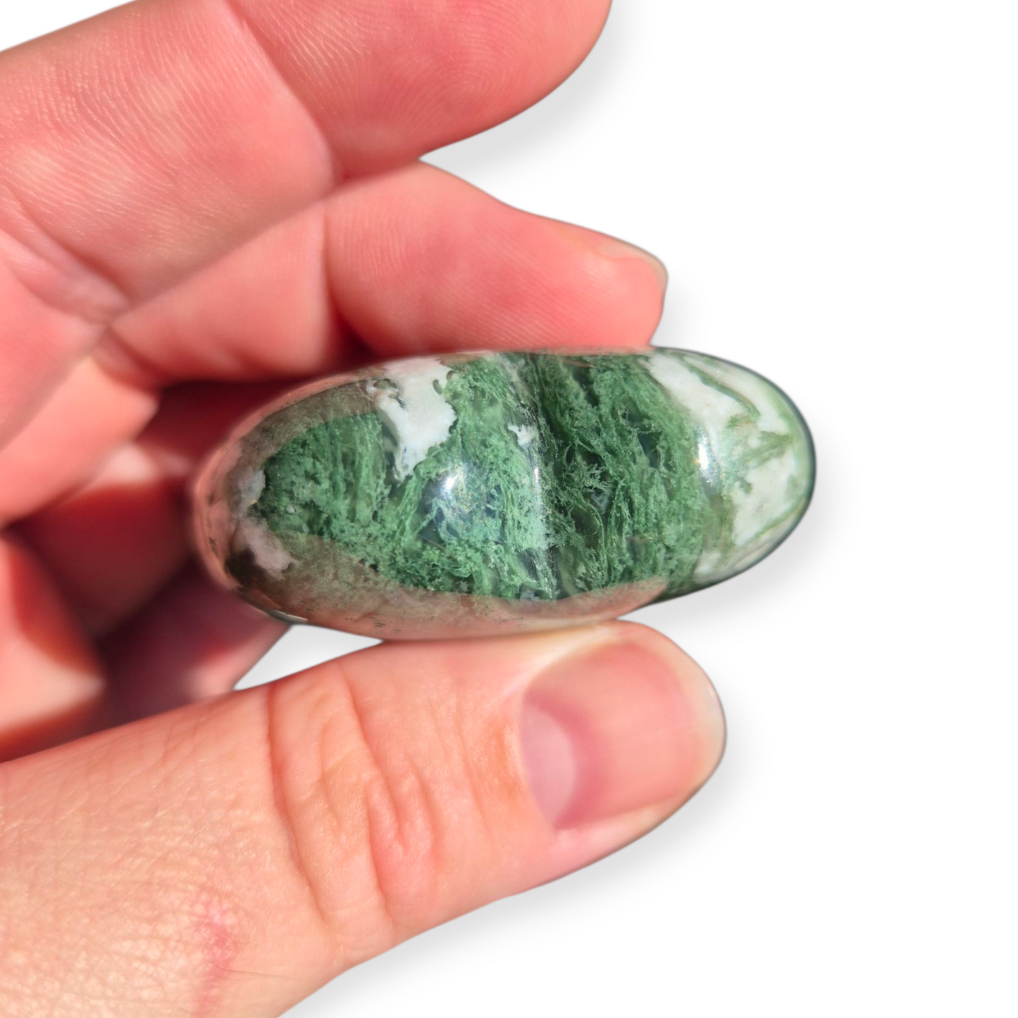 Crystals - Moss Agate Polished Heart