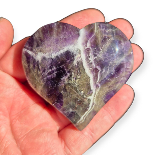 Crystals - Chevron Amethyst (Dream Amethyst) Polished Heart